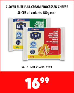 CLOVER ELITE FULL CREAM PROCESSED CHEESE SLICES all variants 180g each, 16.99